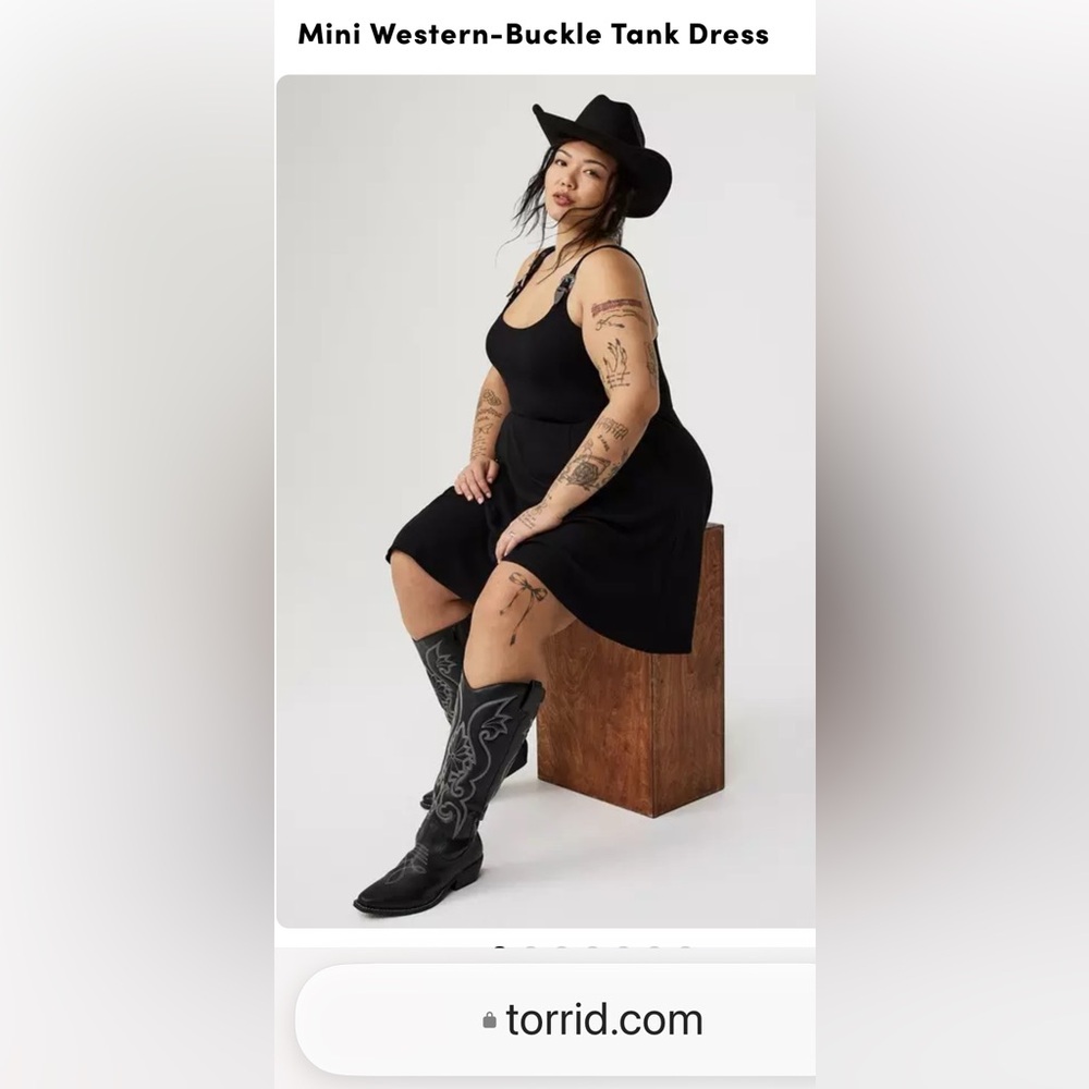 torrid Black Mini Western-Buckle Tank Dress. Torrid size 00